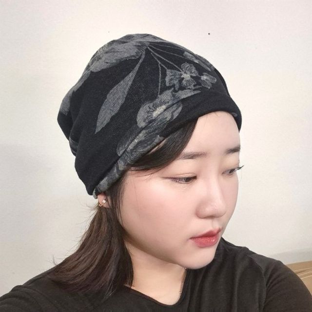 꽃무늬 반다나 여성 보온 모자 두건 도시형 넥워머