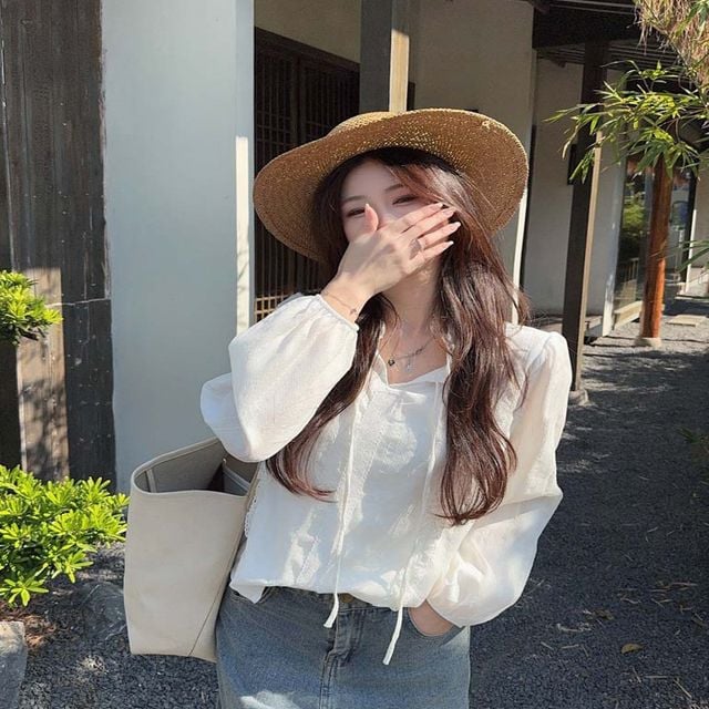 여성 러블리 레이스 화사한 봄 프릴 리본 블라우스