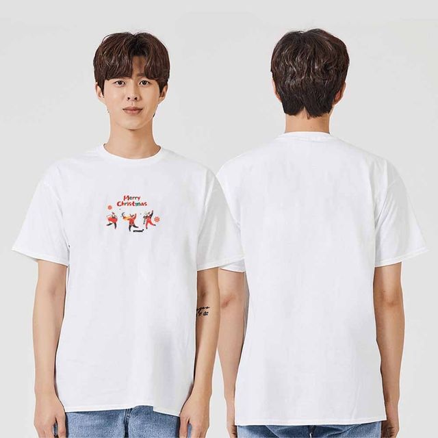사랑 크리스마스 성탄절 산타 스노우 그래픽 반팔티