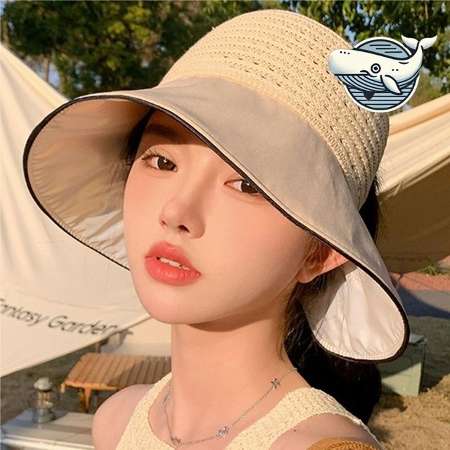 여름 캐주얼 스타일 여성을 위한 립포인트 밀짚