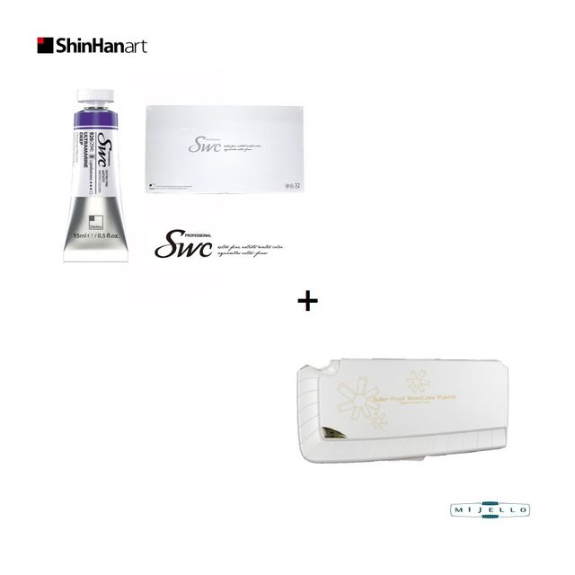 신한 수채화물감 SWC 15ml 32색+미젤로 방탄파레트 38칸