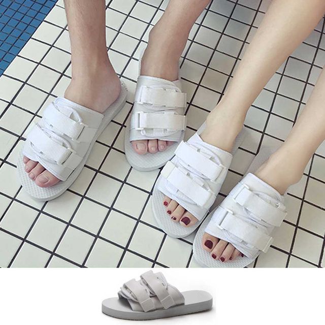 남녀공용 찍찍이 여름 슬리퍼 비치 샌들 커플 실내화