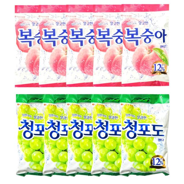 과일사탕세트 복숭아캔디5개+청포도캔디5개