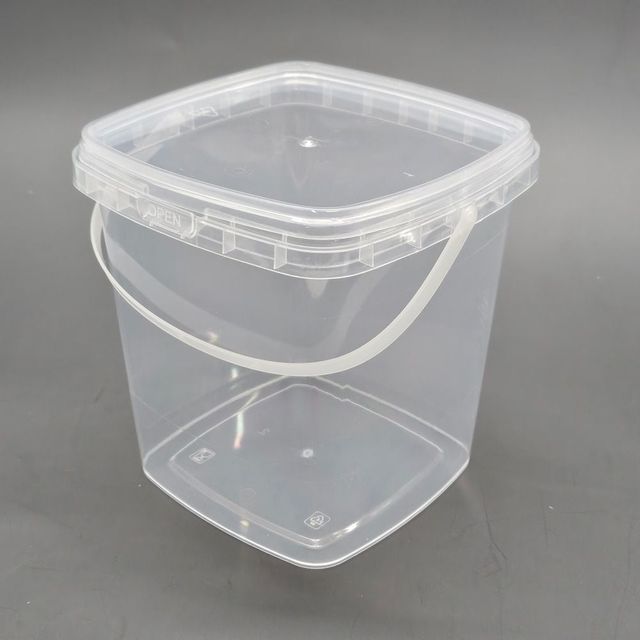 투명 사각 손잡이 통 구디백 용기 1L