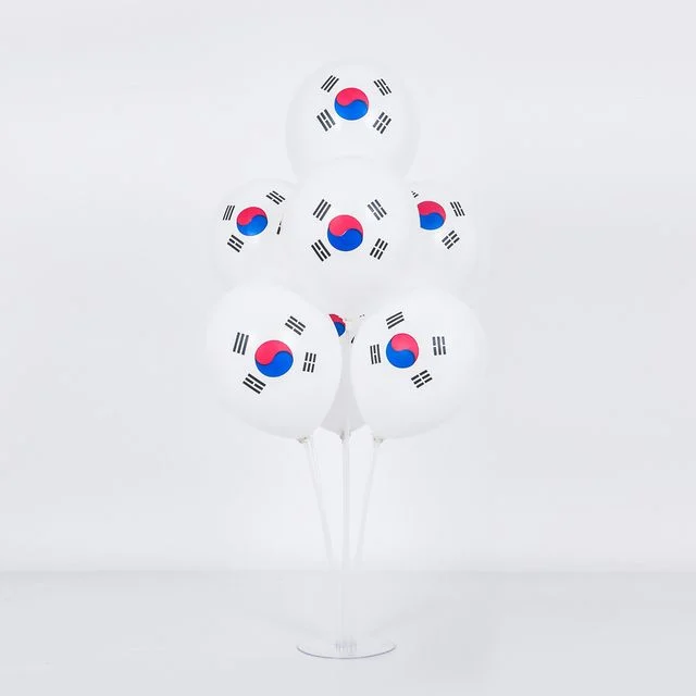 풍선 꽂이 장식 세트 70cm 태극기 인쇄 풍선 파티 행사용