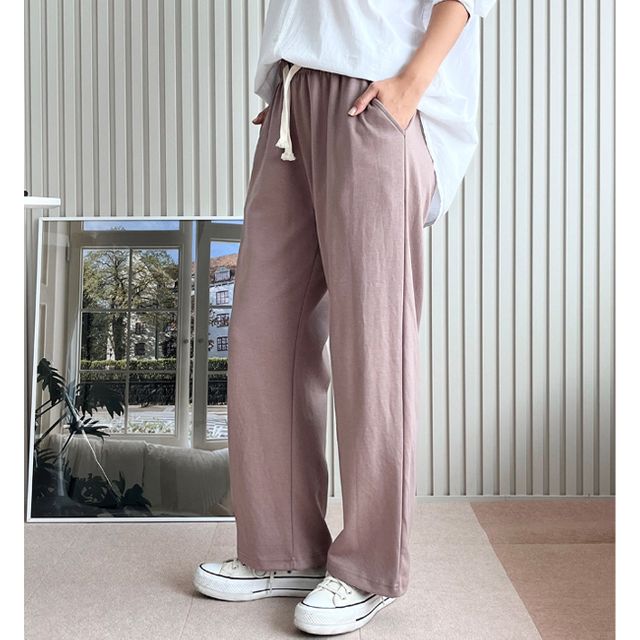 여성 와이드 밴딩 팬츠 1P 편한 홈웨어 데일리 바지