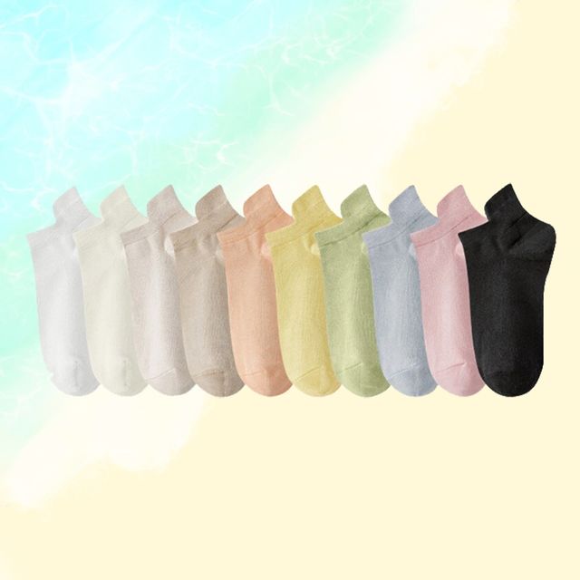 여성 발목양말 무지개 단목 패션양말 10켤레 세트