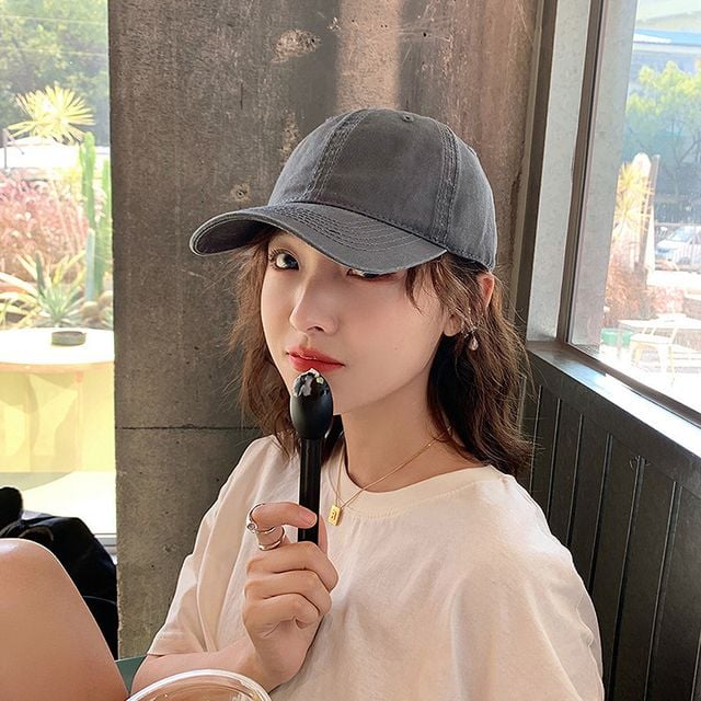 여성 캐주얼 데일리 끈조절 무지 볼캡 모자 캡모자