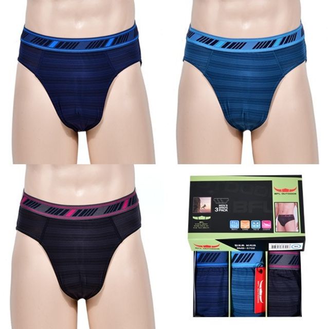 남자팬티 3매입 편안한 남성 스트라이프 삼각팬티 사방스판 활동하기