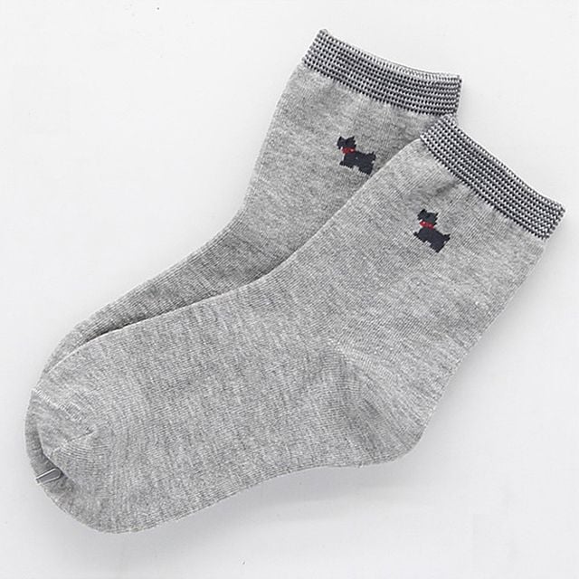 여성용 강아지 케쥬얼 패션양말 회색1족