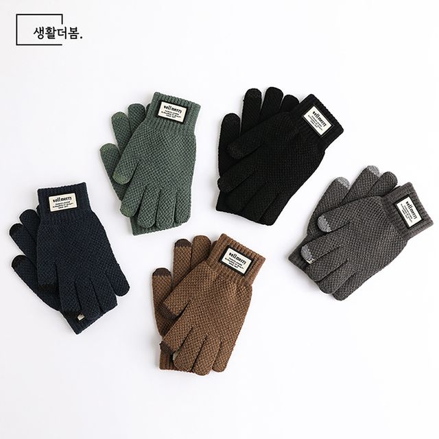 생활더봄 남녀공용 터치 커플 니트 장갑 5 color