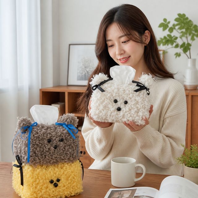 강아지 커버 휴지 케이스 홀더 인테리어 소품 화장지 거치대