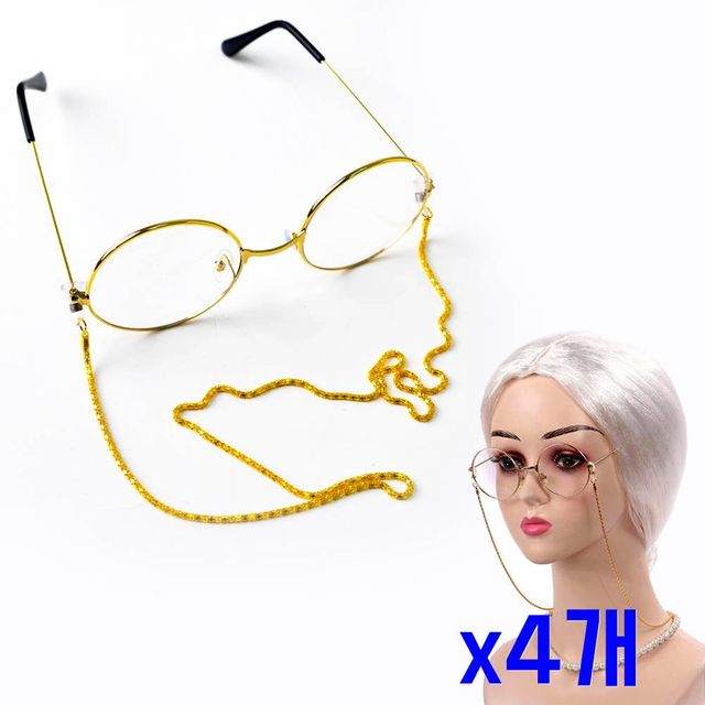 TBZ 할머니분장 체인 다용도 패션안경 x4개 파티용품