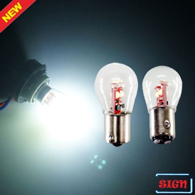 12V 양면6발 화이트LED램프 S25타입 전구