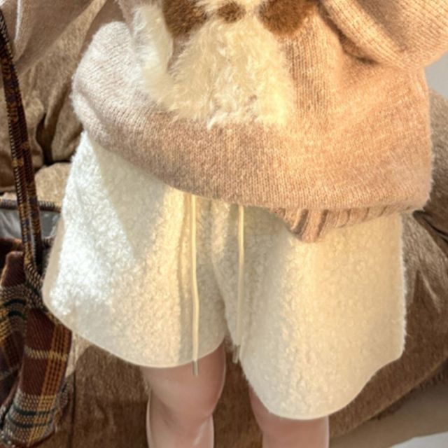양털 허리밴딩 반바지 여성숏팬츠 여성편한바지 여자편한 밴딩쇼츠 하프팬츠 트레이닝팬츠