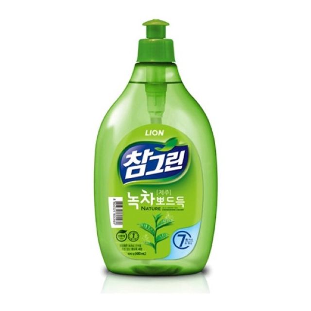 라이온 참그린 녹차 뽀드득 주방세제 500g 용기
