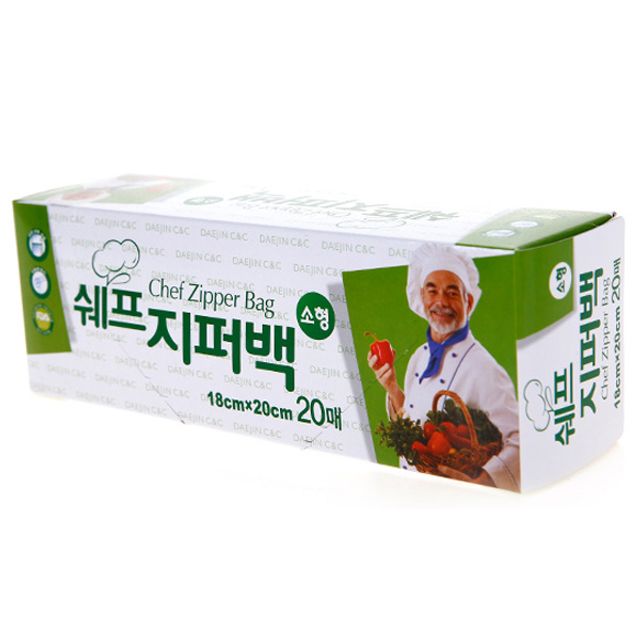 혜명몰 쉐프지퍼백 18cm X 20cm X 20매 일회용지퍼백 고급지퍼백 지퍼비닐봉투 다용도지퍼백 지퍼백포장