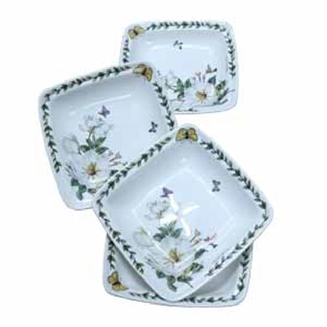 본차이나 정사각 백목련 사각접시 소 14cm 5P 세트