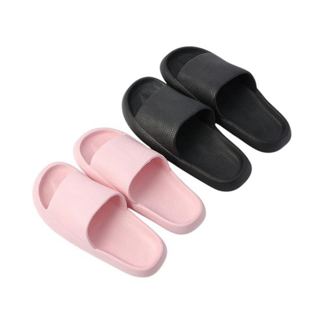 커플 실내 슬리퍼 (2켤레 블랙 270/핑크 250)