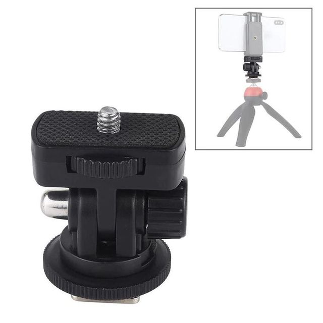 카메라 DSLR 액션캠 핫슈 마이크 조명 LED 헤드 각도 마운트 거치대