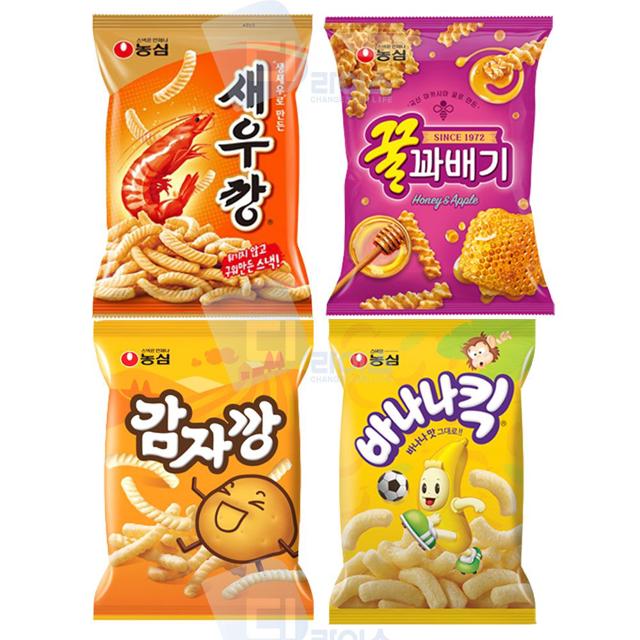 농심 스낵기획팩 255g 8개 32봉 새우깡 감자깡 바나나