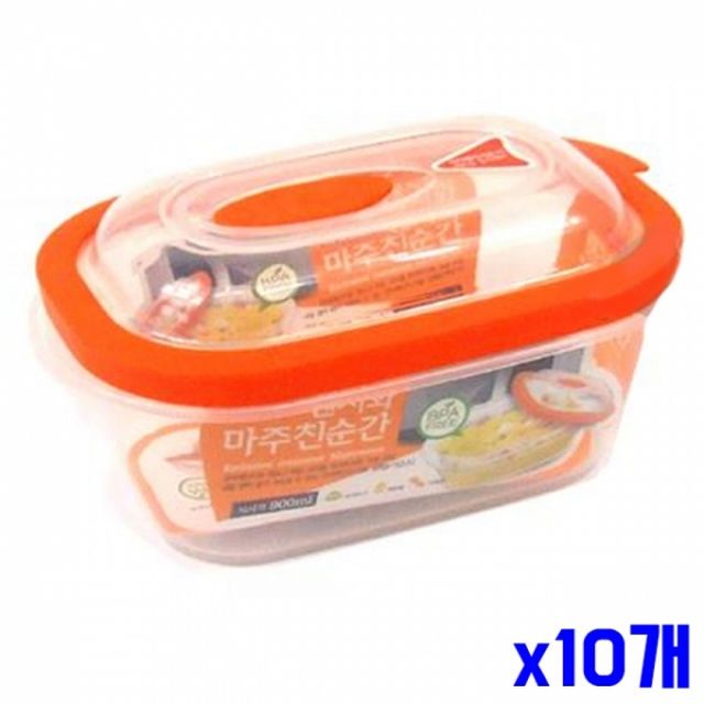 WL 멜라민 전자레인지 밀페용기 900ml x10개