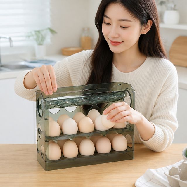 30구 3단 계란케이스 냉장고 달걀정리함 유통기한표시 계란트레이 식재료보관함