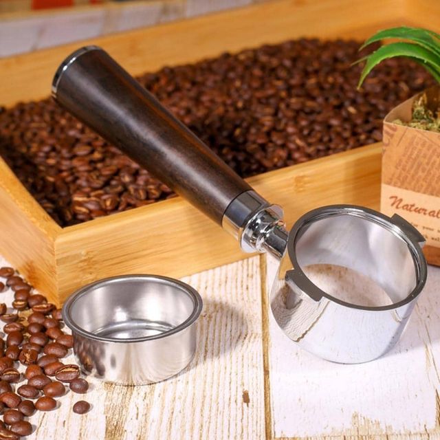 바텀리스 포터필터 마호가니 51mm 월넛 커피찌꺼기함 전문가용 커피부품 커피주변용품 커피찌꺼기박스