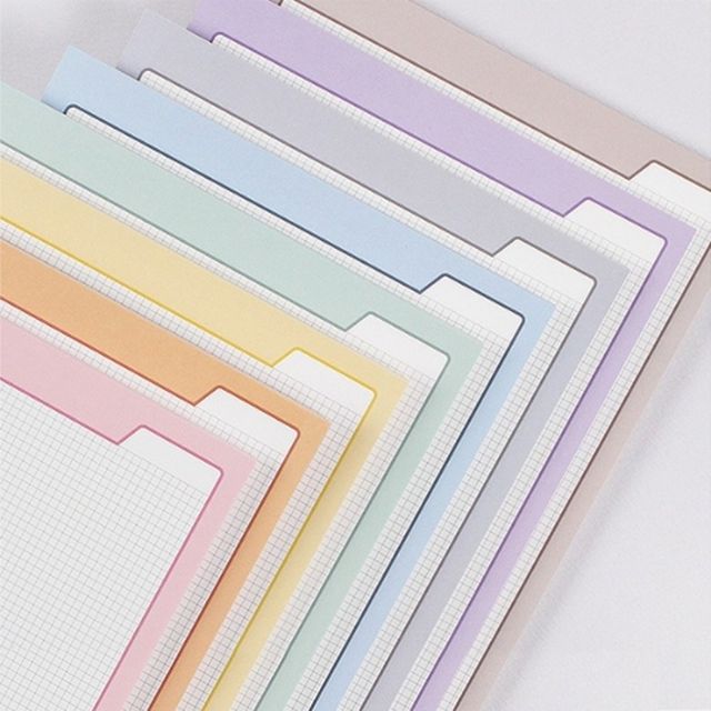 톡톡 레인보우컬러 그리드 노트패드 A4 떡메모지 50매210x297mm (1개입)