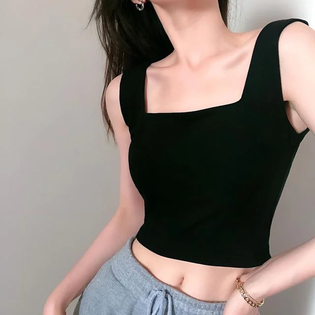 데일리 스퀘어넥 쫀쫀 크롭나시 JSC24070602 소량 여
