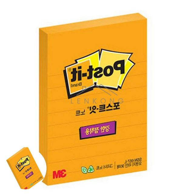 탁상메모지 라인점착메모지 포스트잇 강한점착용 노트 오렌지 친환경슈퍼스티키
