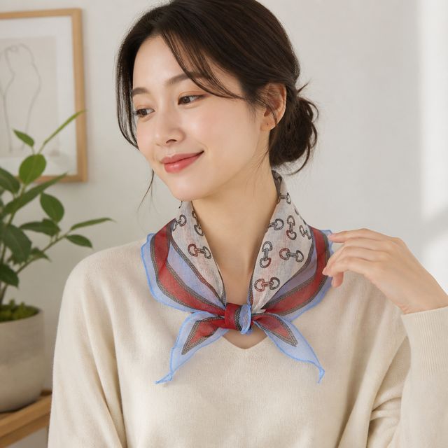 여성 쁘띠스카프 미니 손수건 목 스카프 포인트 아이템