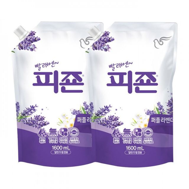 섬유유연제 퍼플라벤더 리필 1600ml 2개 세트