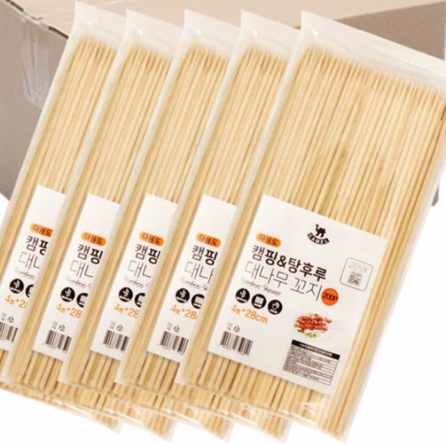 대나무꼬지 28cm 200P 35개 일회용꼬치 산적꼬지