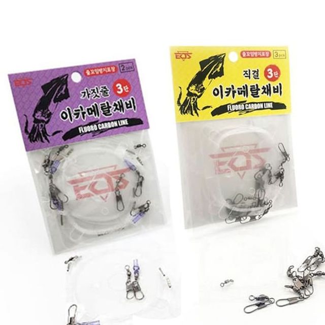 이오스 이카메탈채비 가짓줄 직결 한치 오징어 낚시채비 3단