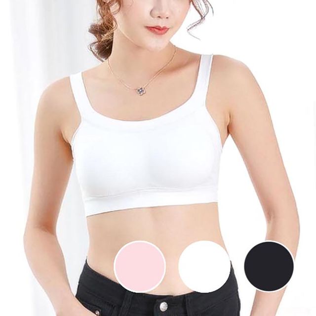 여자 데일리 속옷 탈부착 캡 내장 기본 숏탑 브라 탑