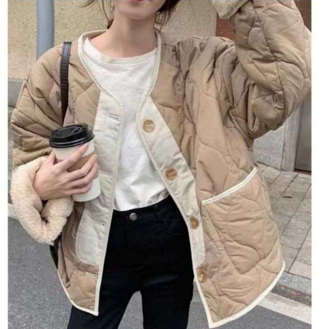 여자 겨울 캠퍼스룩 양털 뽀글이 양면 패딩 대학생용