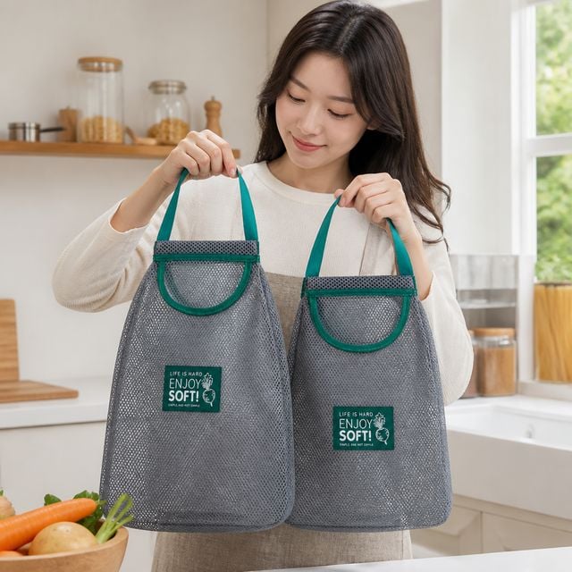 식재료 보관망 양파 마늘 감자 야채망 걸이식 과일 보관주머니