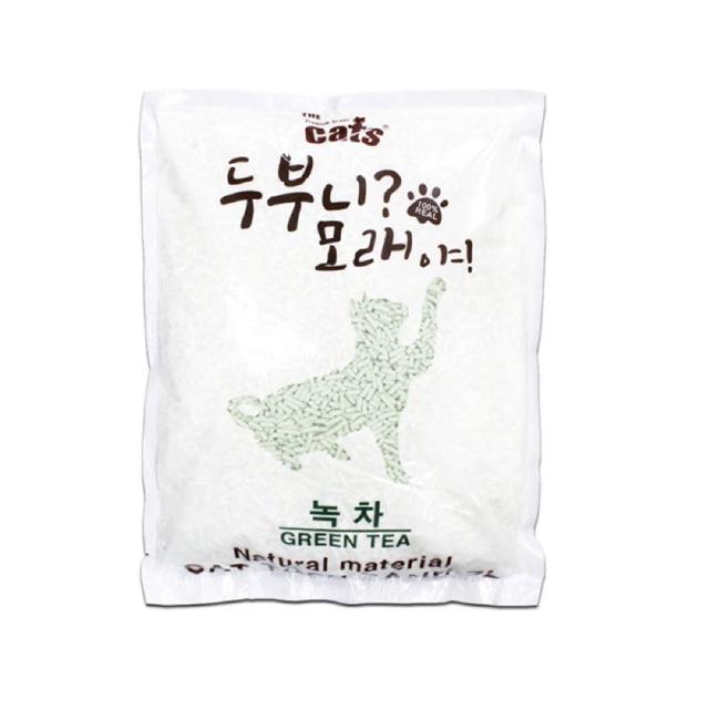 더캣츠 두부니 모래야 녹차향 7L - 고양이 응고형 모래