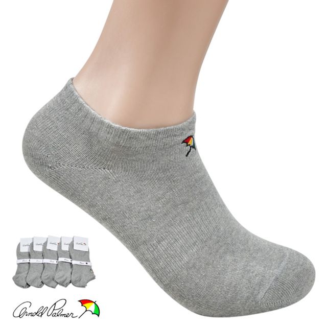 (나나)아놀드로고 자수 그레이 숙녀 스니커즈 양말