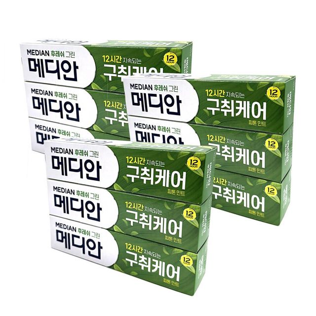 메디안 후레쉬그린 피톤 민트 구취 치약 120g 3입 3개