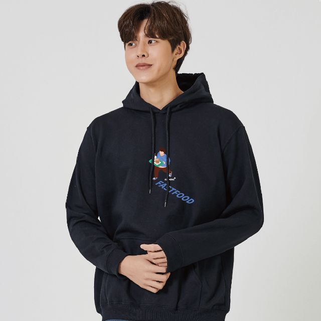 햄버거 그래픽 맨투맨 후드티 키밍 패스트푸드