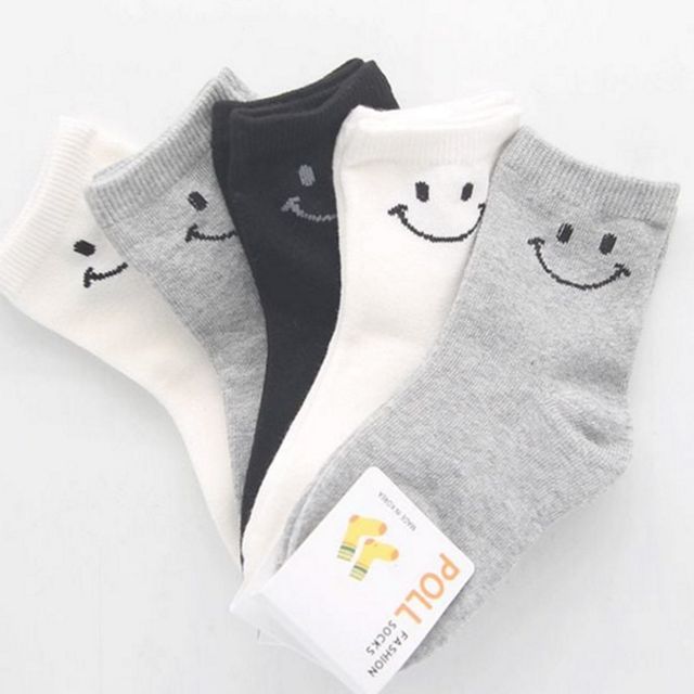 어린이 유아 짧은 데일리 중목 아동 스마일 양말