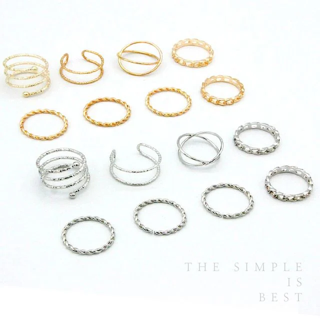 8pcs 세트 반지 빅사이즈가능 써지컬 여성 서피스링