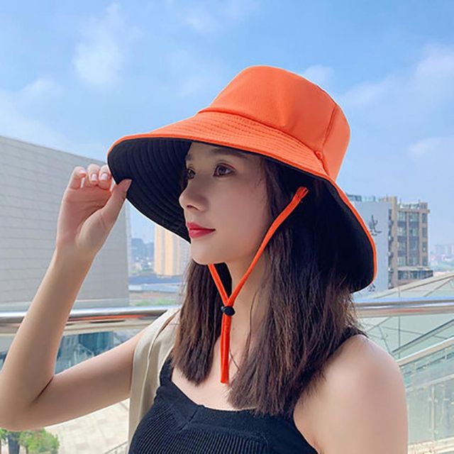 여성 양면 벙거지모자 햇빛가리개 넓은챙 버킷햇
