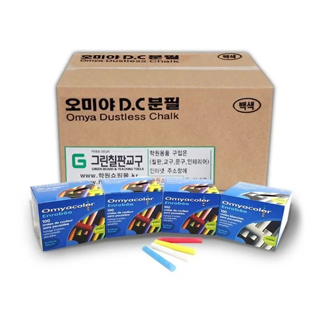 탄산분필 오미야 하양색 필기용 하얀색필기분필 오미야분필세트