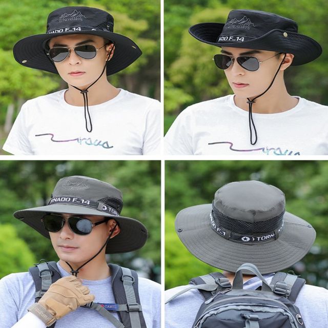 남자 등산 모자 챙 넓은 낚시모자, 여름 햇빛 차단용