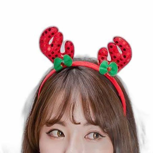 루돌프 머리띠 스팡클 크리스마스파티소품 단체머리띠 이벤트머리띠