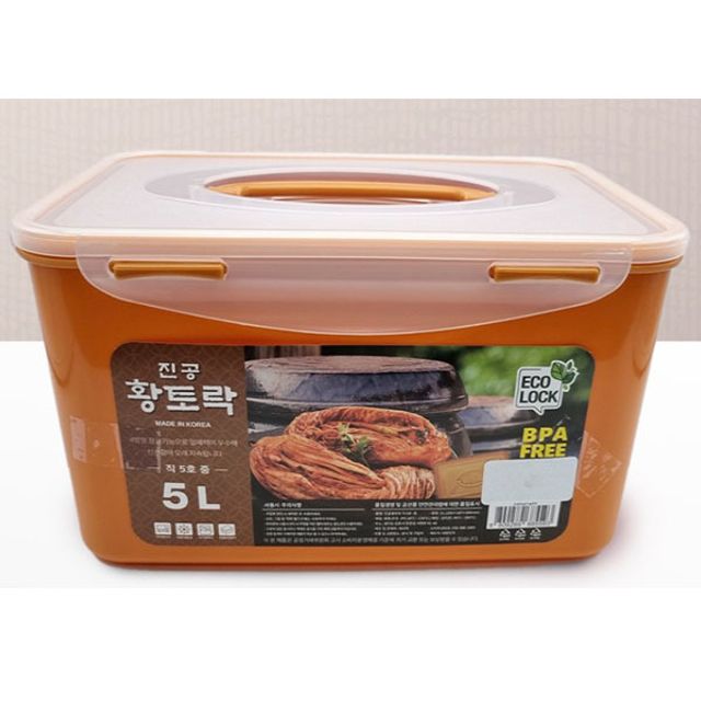 황토락 김치통 5리터 김장 밀폐 용기 진공 반찬통