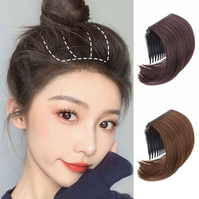 정수리헤어빗붙임머리 고열사 여성헤어 부분가발 볼륨감업